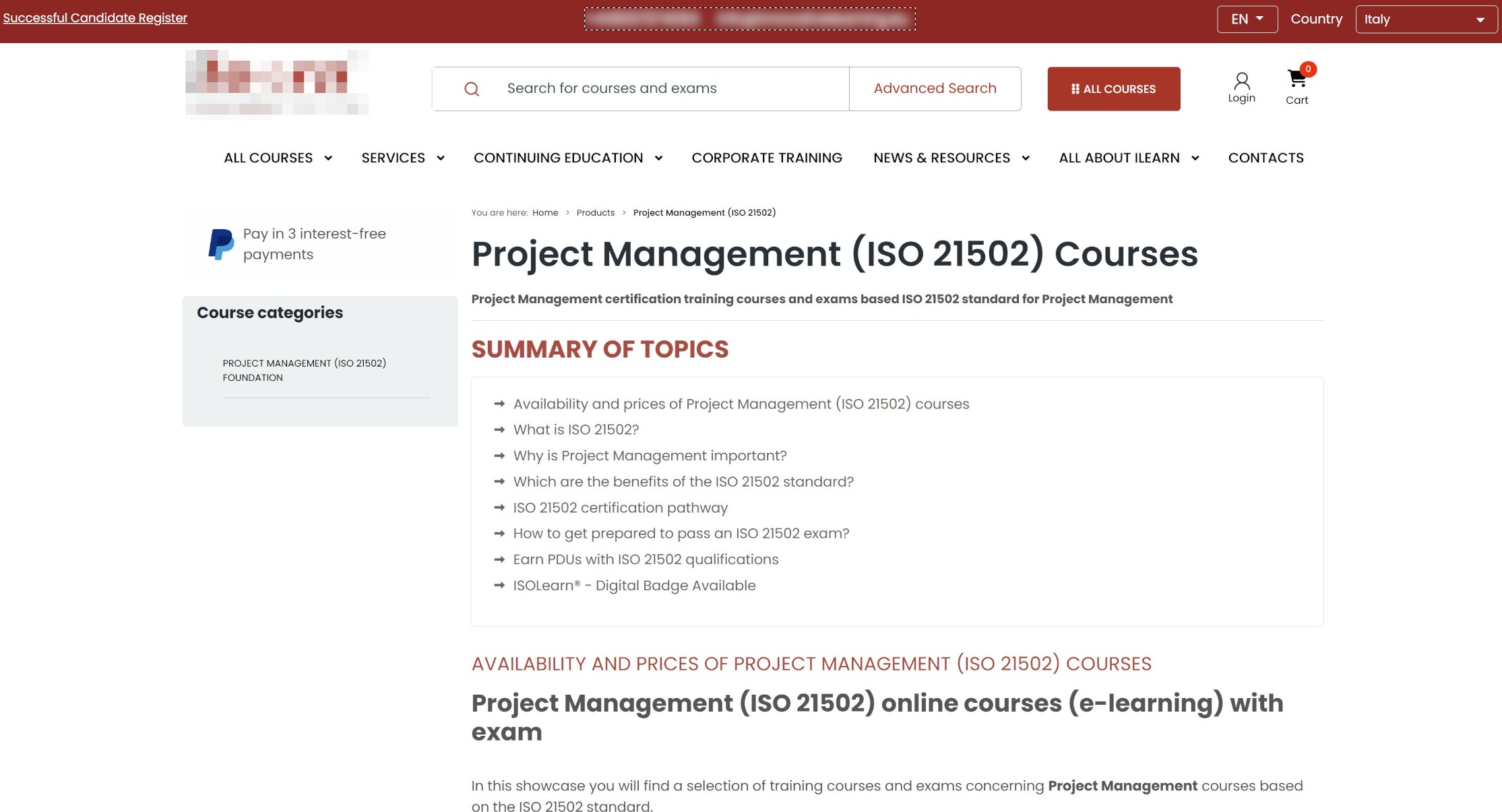 Sistema de Gesti&oacute;n de Contenidos de TrainingNow